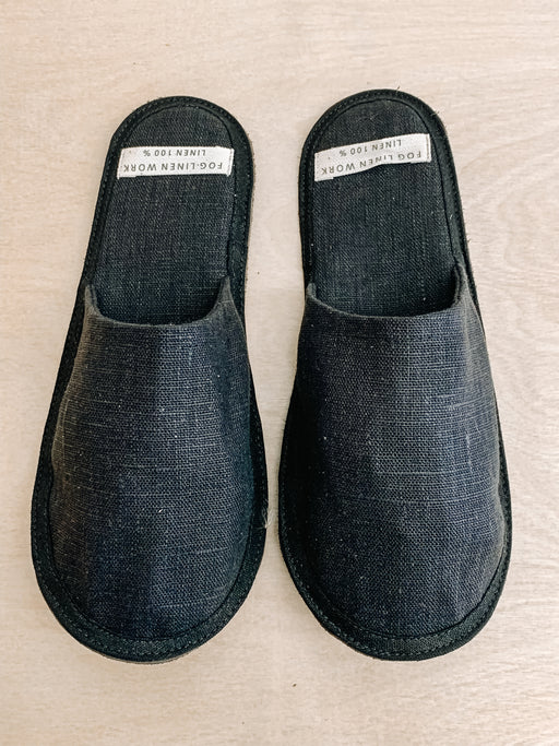 Fog Linen- Linen Slippers Graphite