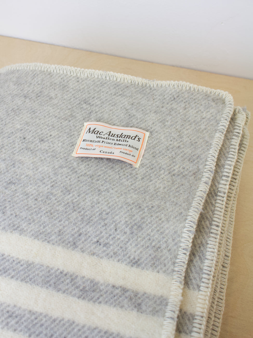 MacAusland - Double Wool Blanket Light Grey